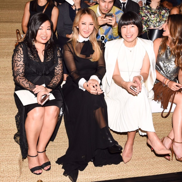 #legend publisher Anne Lim-Chaplain, CoCo Lee and Vogue China Editor-in-Chief Angelica Cheung on the front row at Ralph Lauren's show